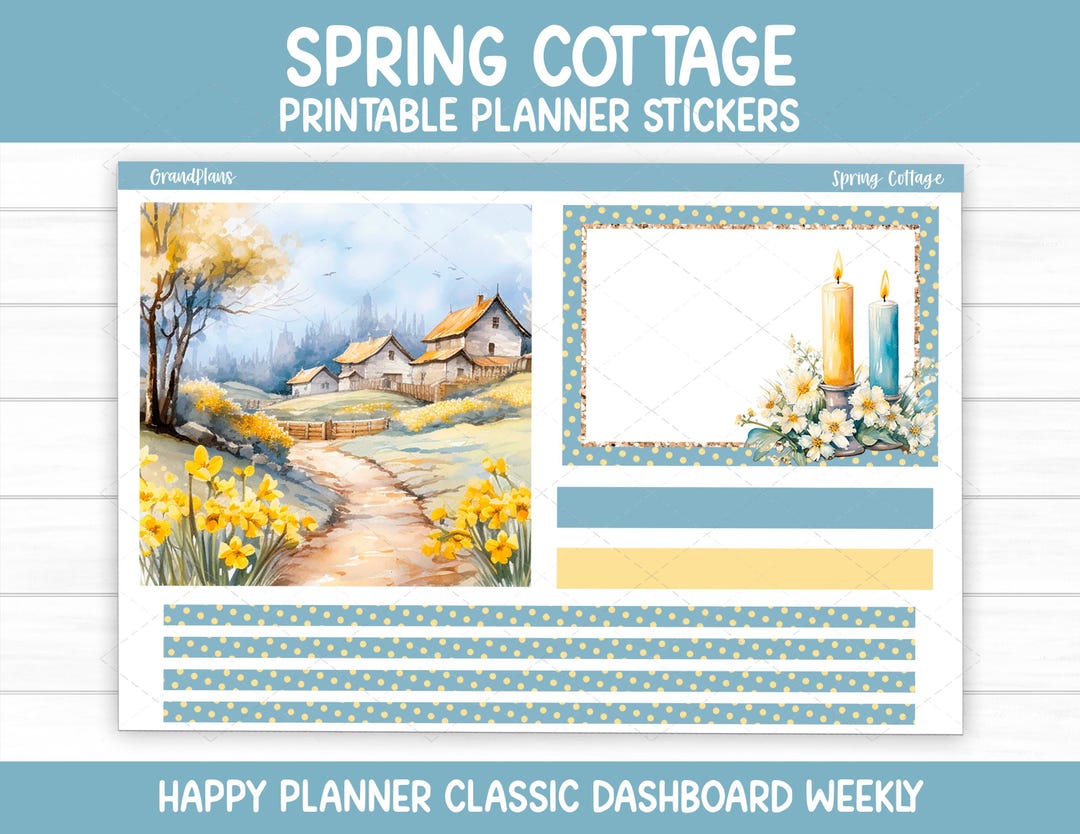 Spring Cottage Weekly Sticker Kit for the Classic Happy Planner ...