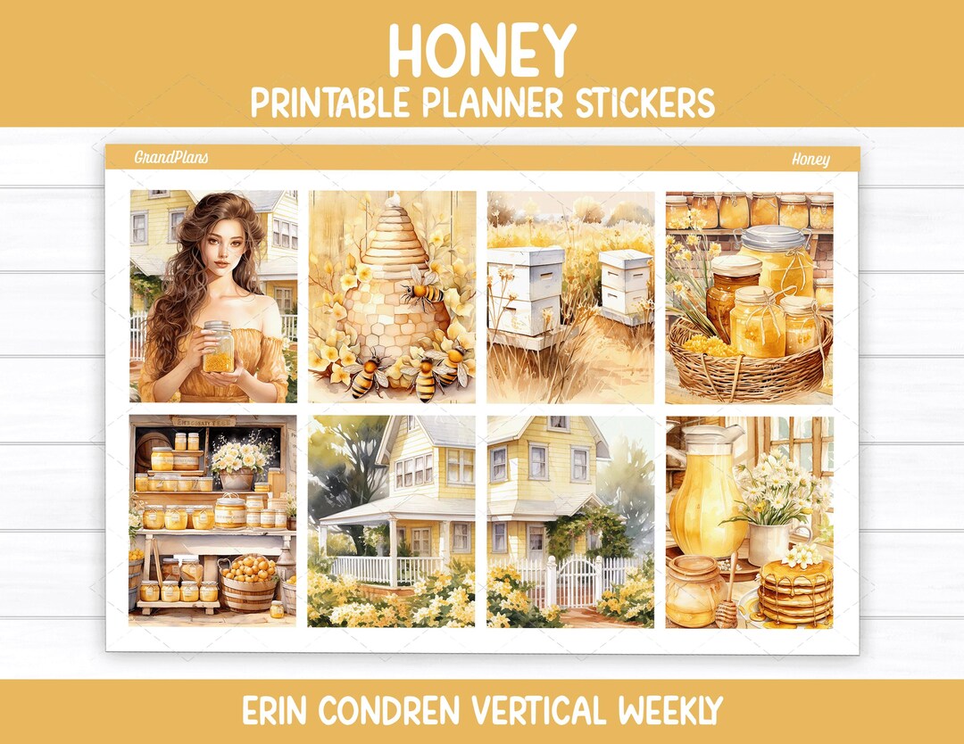 Honey Weekly Sticker Kit for Erin Condren & Vertical Planners ...