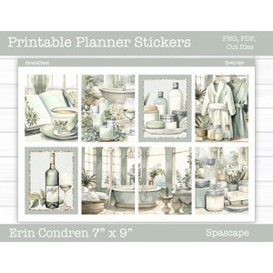 Printable Planner Stickers, Spascape Weekly Sticker Kit, Erin Condren Stickers, Vertical Planner, Cut Files, Cricut PNG