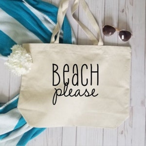 Beach Tote, Canvas Tote Bag, Personalized Beach Bag, Large Beach Bag, Oversize Tote, Summer Tote, Funny Beach Bag