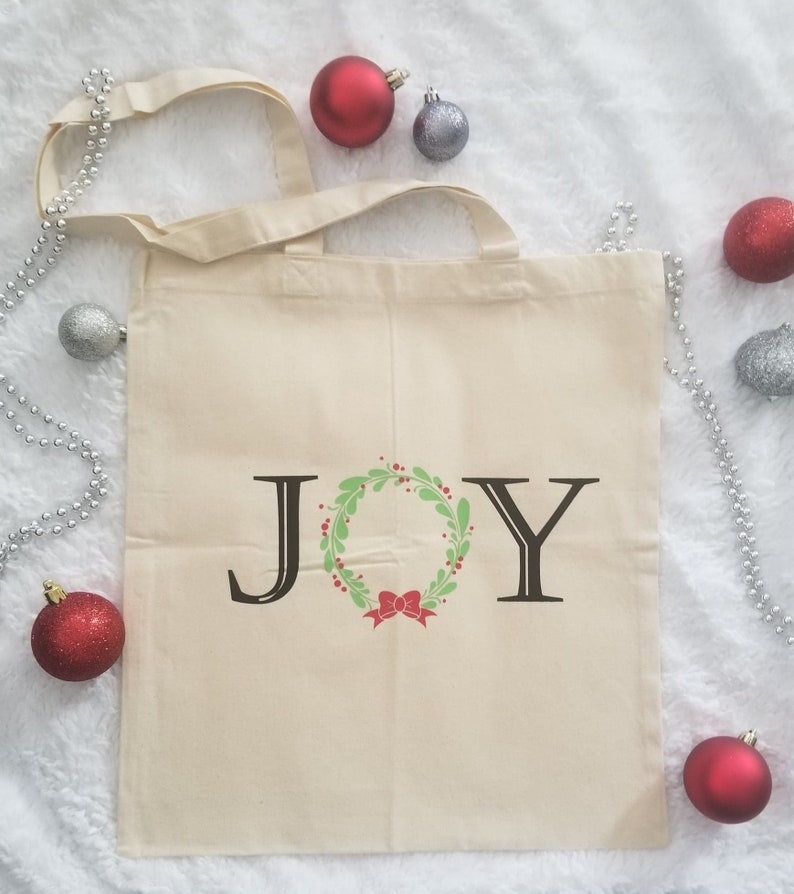 Reusable Christmas Tote Bags Canvas Bag Gift Bag Holiday Etsy