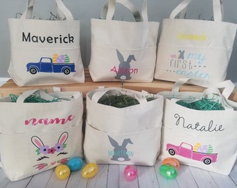 Personalized Easter Basket, Kids Easter Basket, Personalized Easter Bag, Girls Basket, Boys Basket, Canvas Easter Bag, Custom Easter Basket