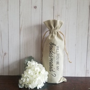 Will You Be My Bridesmaid, Bridesmaid Proposal, Bridesmaid Gift, Bridal Party Gift, Wine Gift Bag, Wine Gift, Wedding Wine Gift