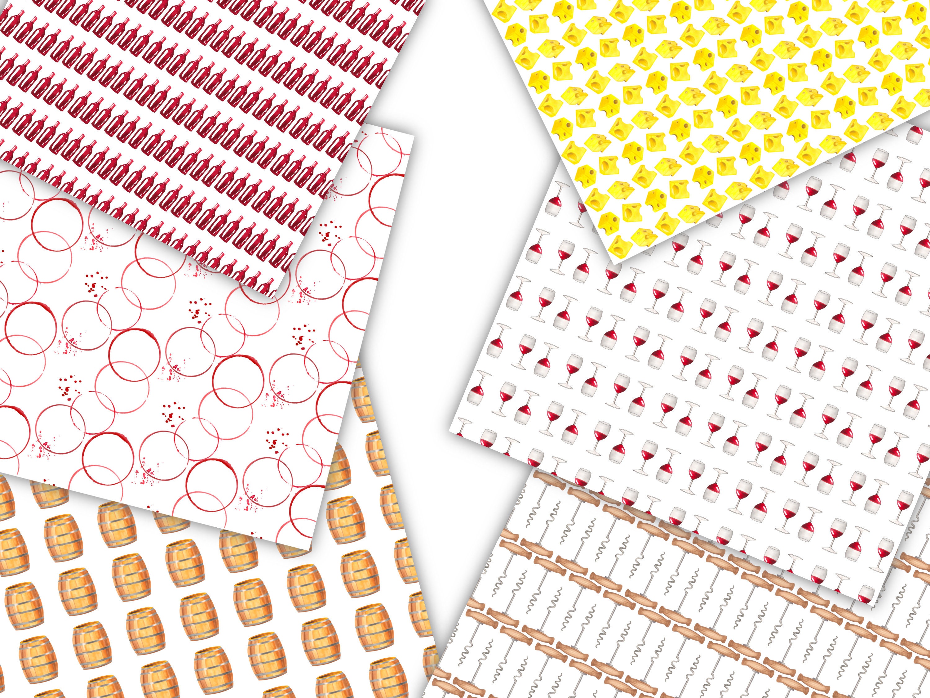 Red Wine Seamless Digital Paper Pack Watercolor Emmental - Etsy