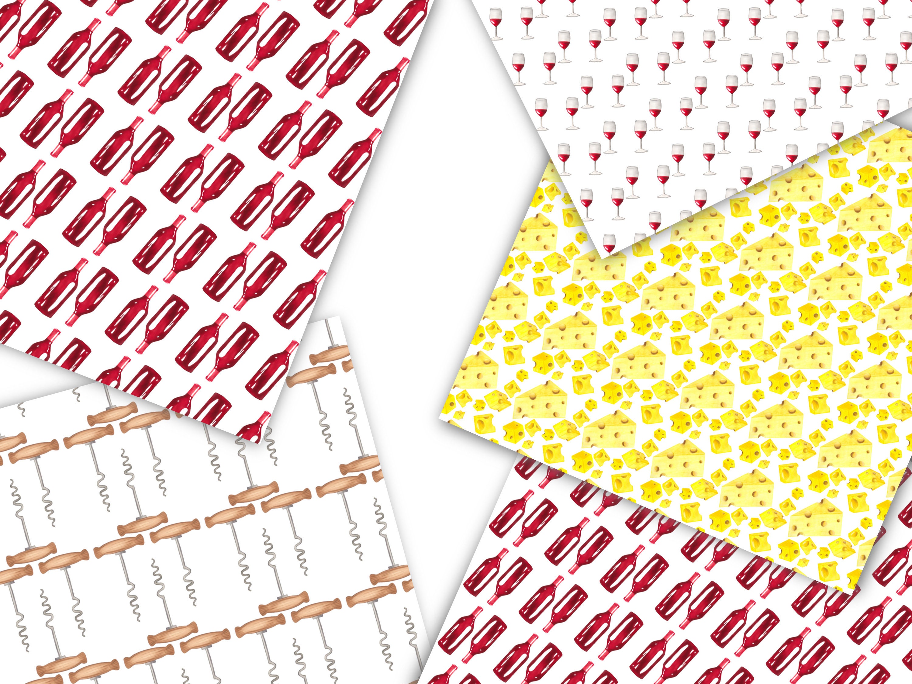 Red Wine Seamless Digital Paper Pack Watercolor Emmental - Etsy