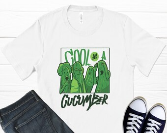 Cool Cucumbers T-Shirt, Vegan Shirt, Vegetable Shirt, Vegetarian Shirt, Vegan Shirt Men, Meme Shirt, Foodie Gift, Graphic T-Shirt