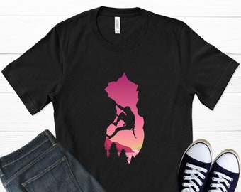 Mountain Climbing T-Shirt, Sports Gifts, Adventure Shirt, Rock Climber, Gifts For Climbers, Outdoor Shirts, Mountain Print, Graphic T-Shirt