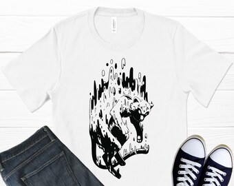 Melting Creature T-Shirt, Woodland Print, Animal Print, Creepy Shirt, Animal Kingdom, Night Creatures, Fantasy Creature, Graphic T-Shirt