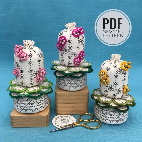 Cactus Pincushion Pattern PDF Sewing Pattern Etsy