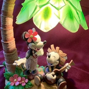 Authentic Mickey & Minnie Mouse Disney Hawaiian Palm Tree Lamp - Etsy