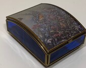 Vintage Cobalt blue music box Minuet No. 3