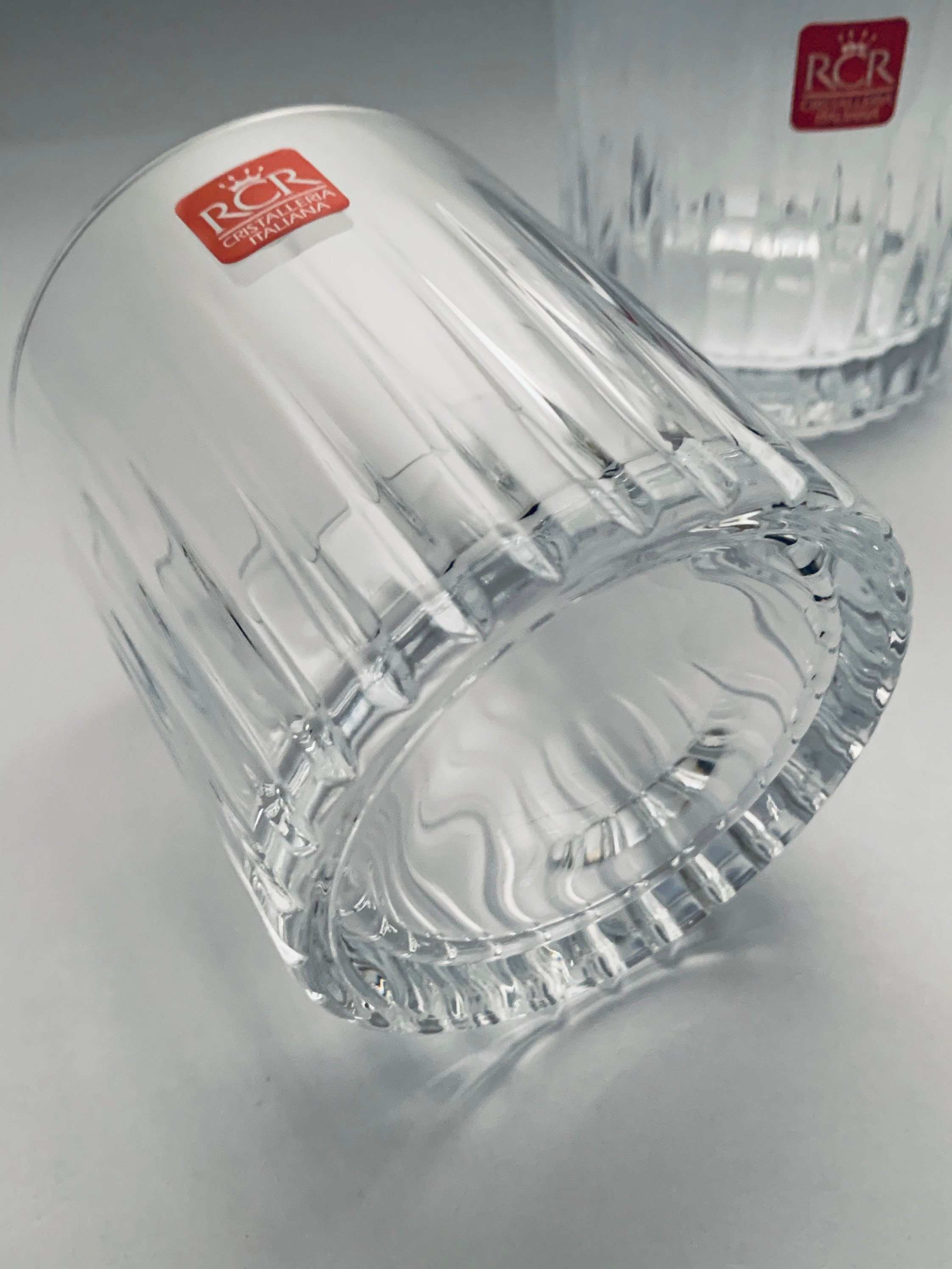 RCR Elegant Italian Crystal Fluted Tumbler - Set of (2)