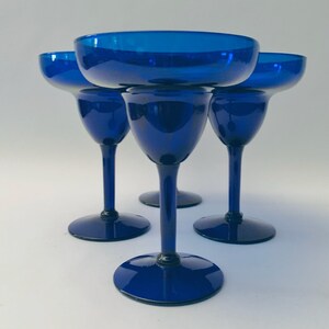 Vintage Libbey Deep Cobalt Margarita Glasses -  Set of (4)