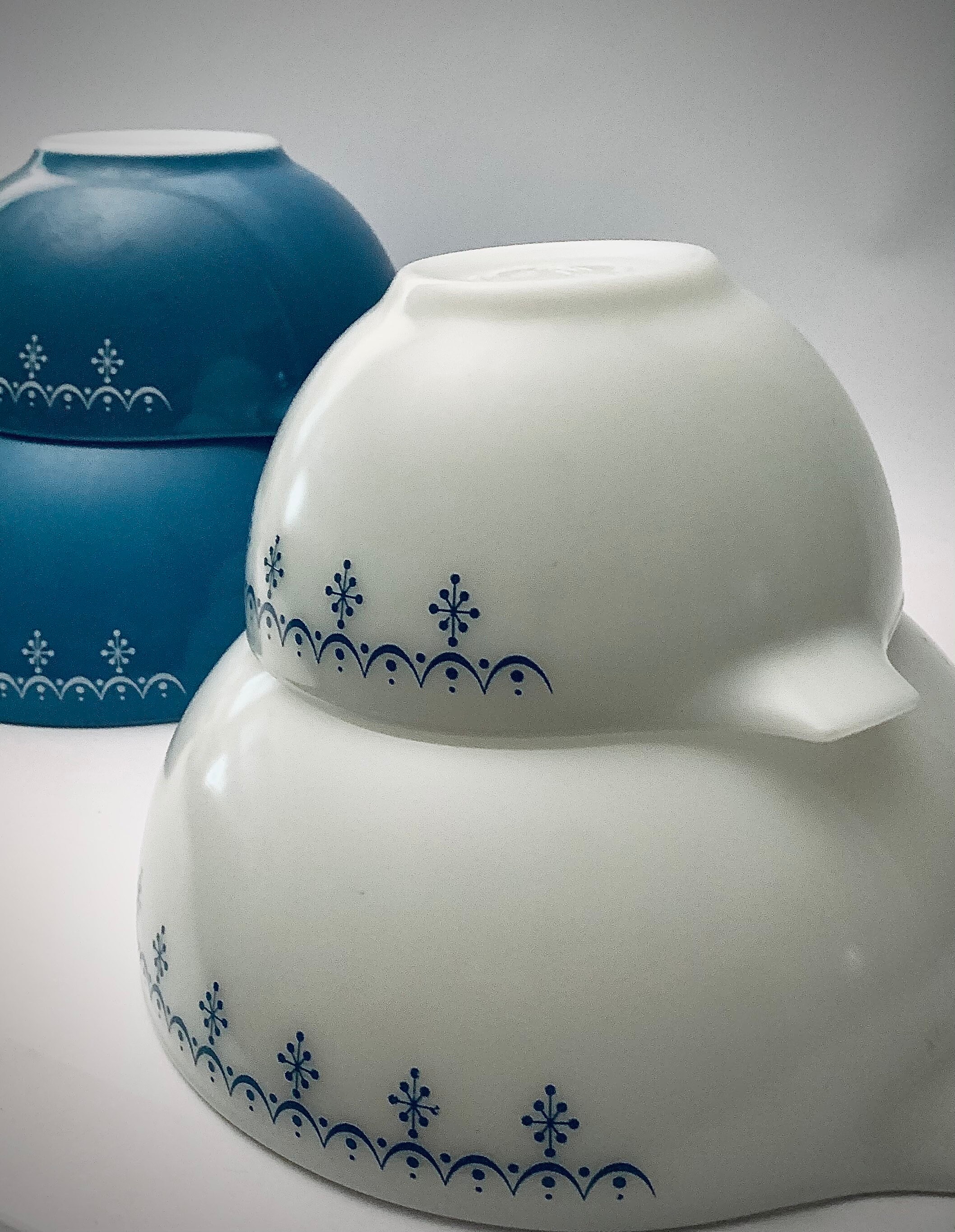 PYREX ブルー / ホワイト スノーフレーク シンデレラ コンプリート