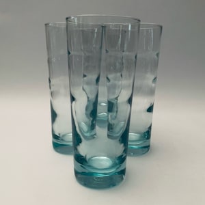 Vintage Libbey Aqua Saturn Glasses – Set of 6, Freda Diamond Ripple Glassware