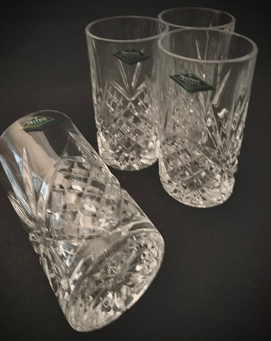 Handcrafted SHANNON Crystal Highball Glasses by Godinger Set Etsy