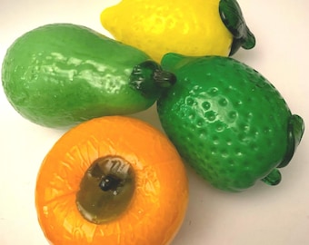 Vintage Hand Blown Glass Fruit & Vegetables Murano Mid-Century - Sold Individually