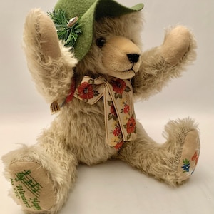 Vintage Max Hermann Musical Bear  “the Happy Wanderer”, 100th Birthday Limited Edition