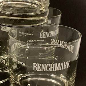 Vintage Seagrams Benchmark Bourbon Rocks Glasses - Set of (2)