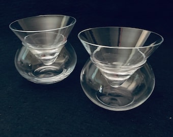 Stemless Martini-Gläser mit Chiller - Elegante gekühlte Schüssel - Margarita, Cosmopolitan, Manhattan Cocktails - 2er-Set