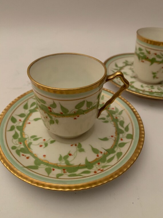 Antique Limoges Porcelain Demitasse Cup and Saucer - Set of (2) - Etsy