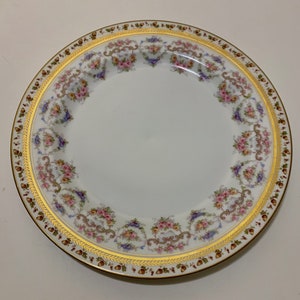 Vintage J. Pouyat Limoges 8.5” Plate Acorn and Floral Roses