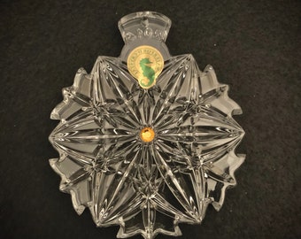 Waterford Kristall Schneeflocke Wünscht Bernstein Frieden 2014 Limited Edition - IOB