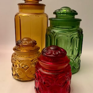 VIntage Assorted Glass Kitchen Canisters - Sold Individually