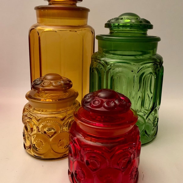 VIntage Assorted Glass Kitchen Canisters - Sold Individually