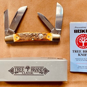 Boker Tree Brand, 4 Blade Folding Pocket Knife Stag Handle Solingen Steel  5464 HH With Original Box -  New Zealand