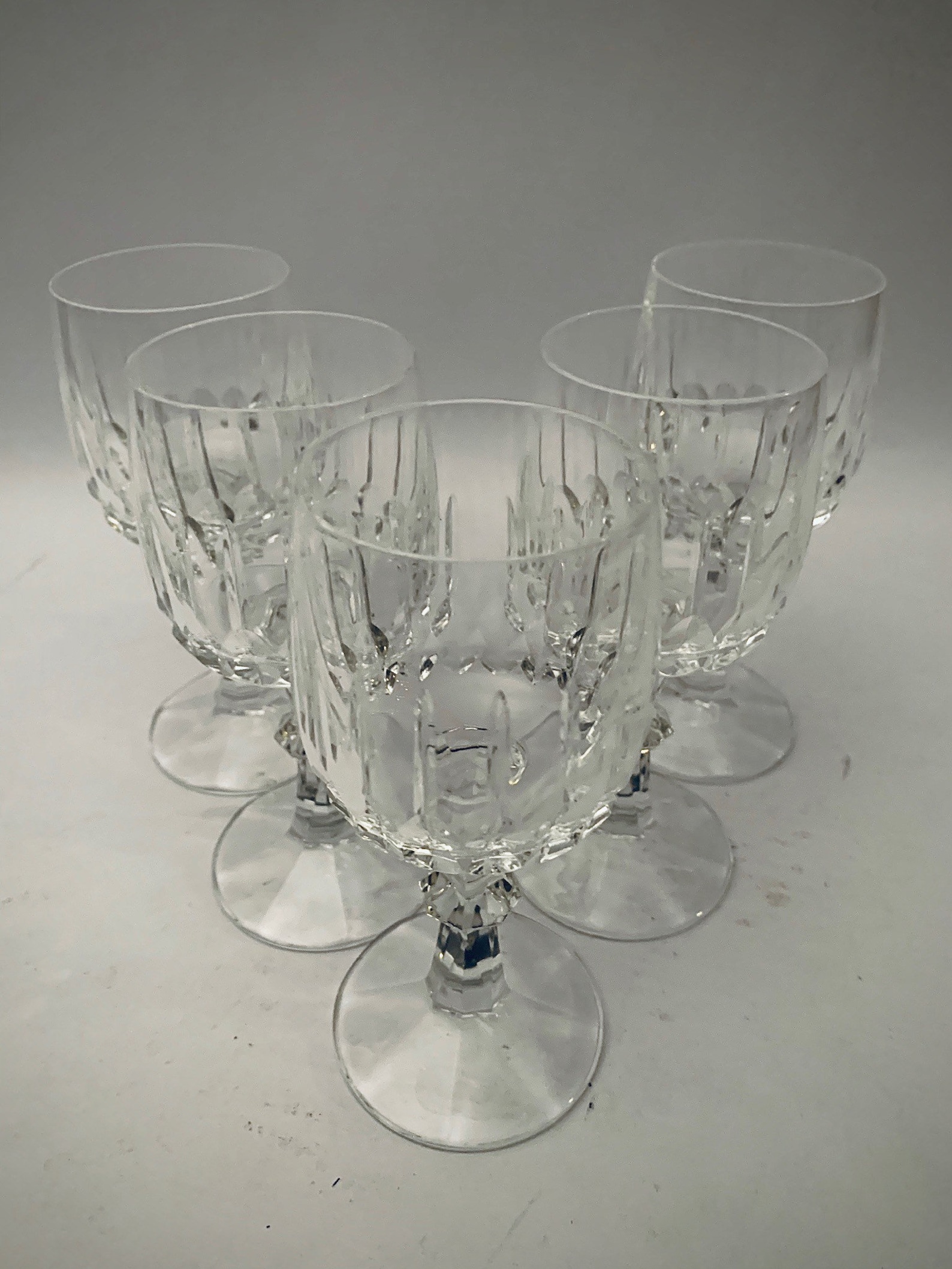 Vintage SchottZwiesel Crystal Wine Glasses Set of 5 Etsy