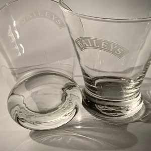 Baileys Irish Cream Liqueur Tapered Tumbler / Rocks Glasses with Etched Logo
