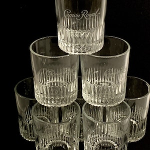 Set di 4 bicchieri da whisky vintage Crown Royal Lowball incisi