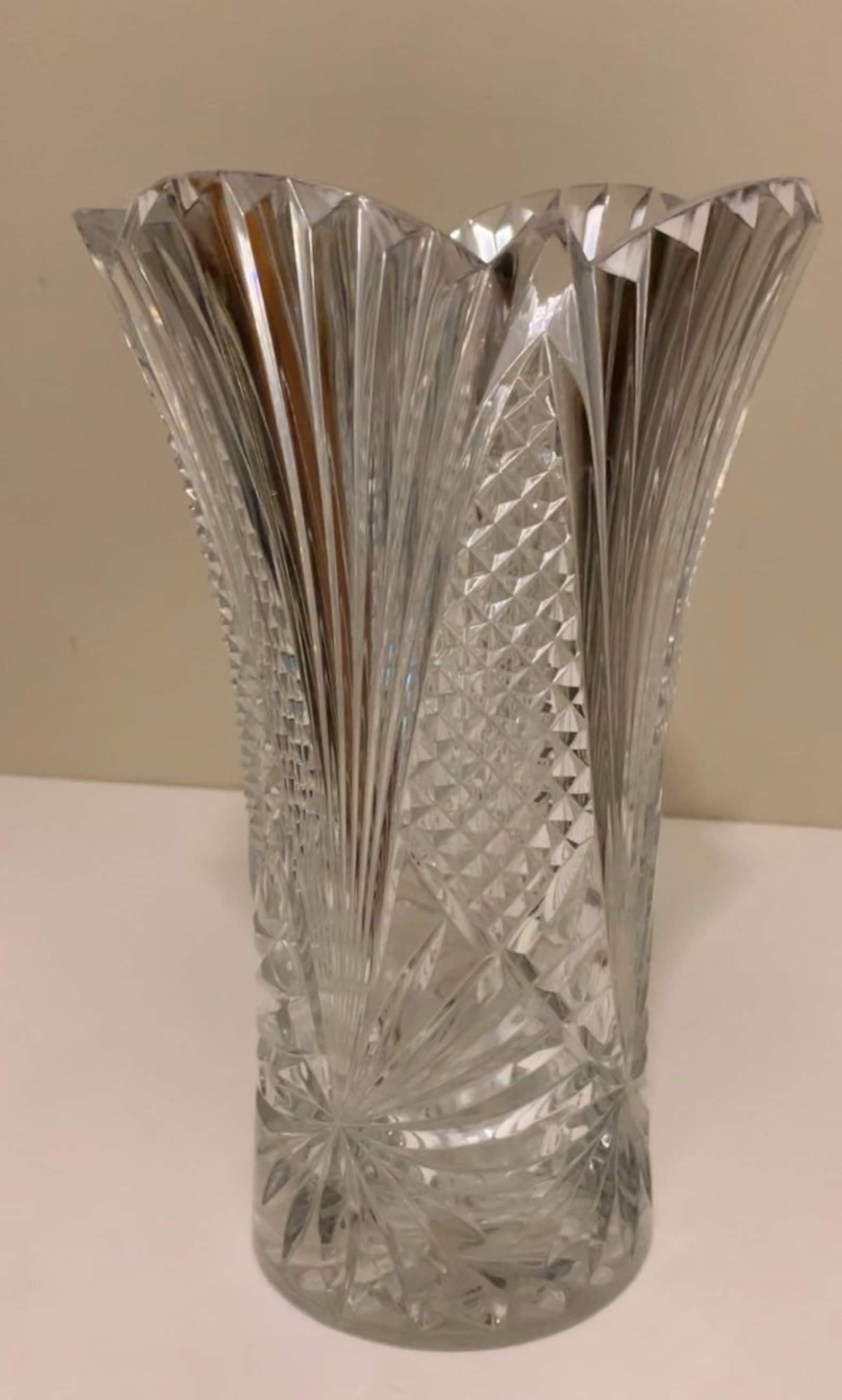 Slovakia 24 Lead Crystal Vase RARE Etsy