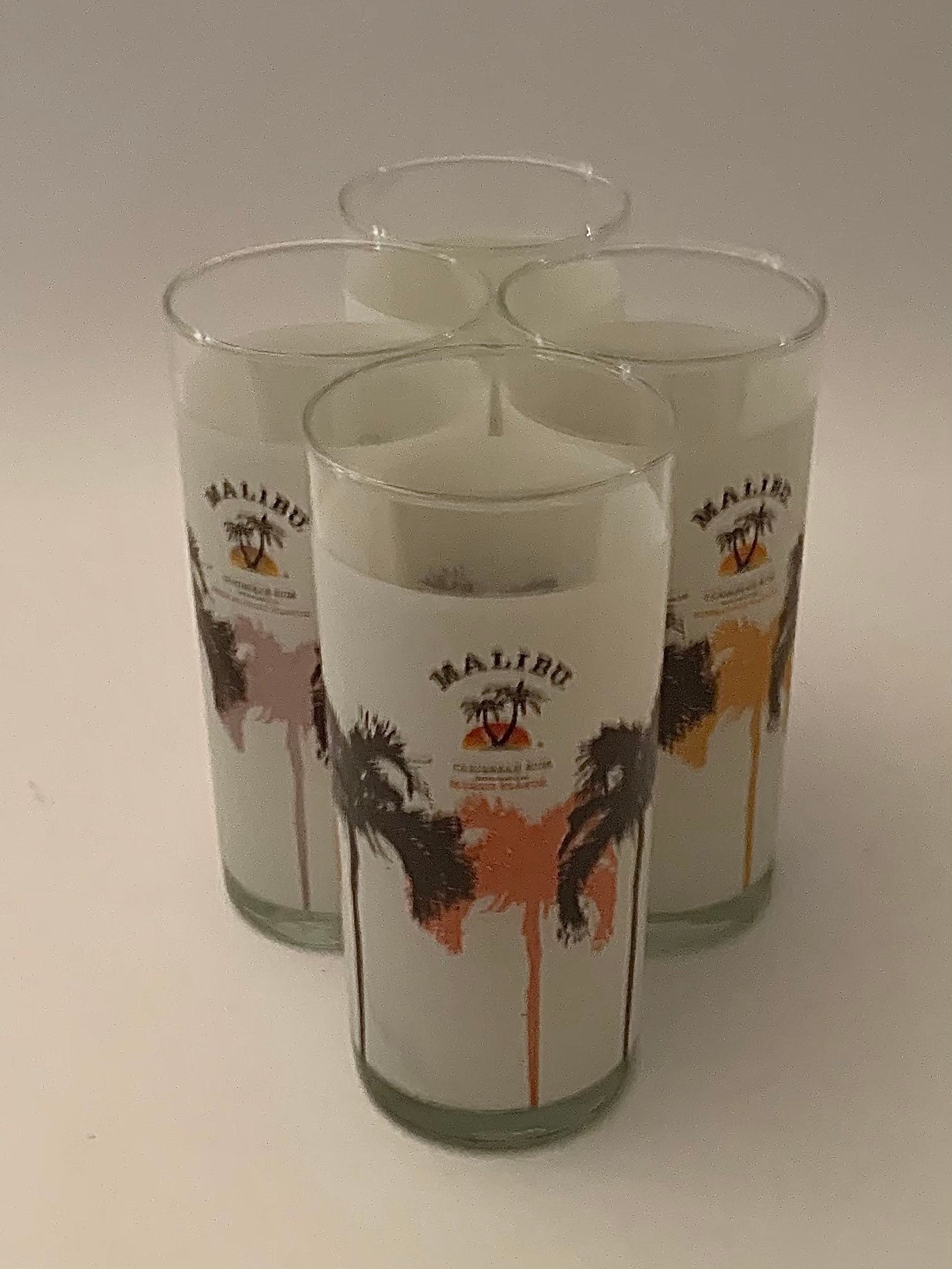 Malibu Rum Highball Glass Palm Trees Mango Scarface De Palma Etsy