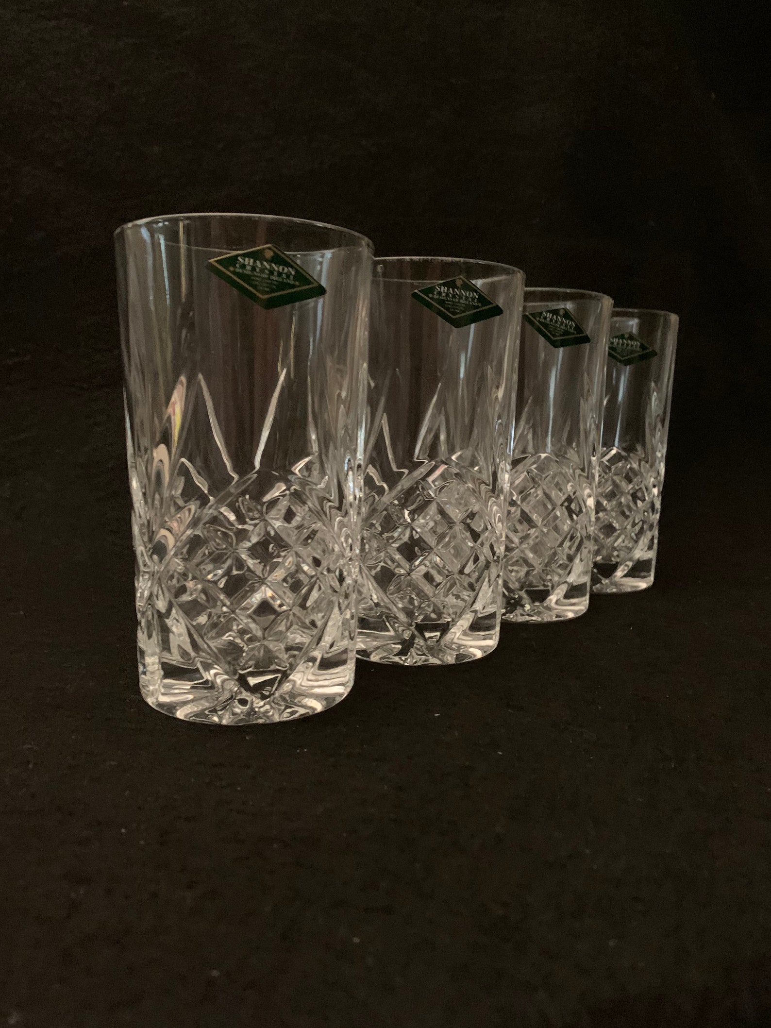 Handcrafted SHANNON Crystal Highball Glasses by Godinger Set Etsy