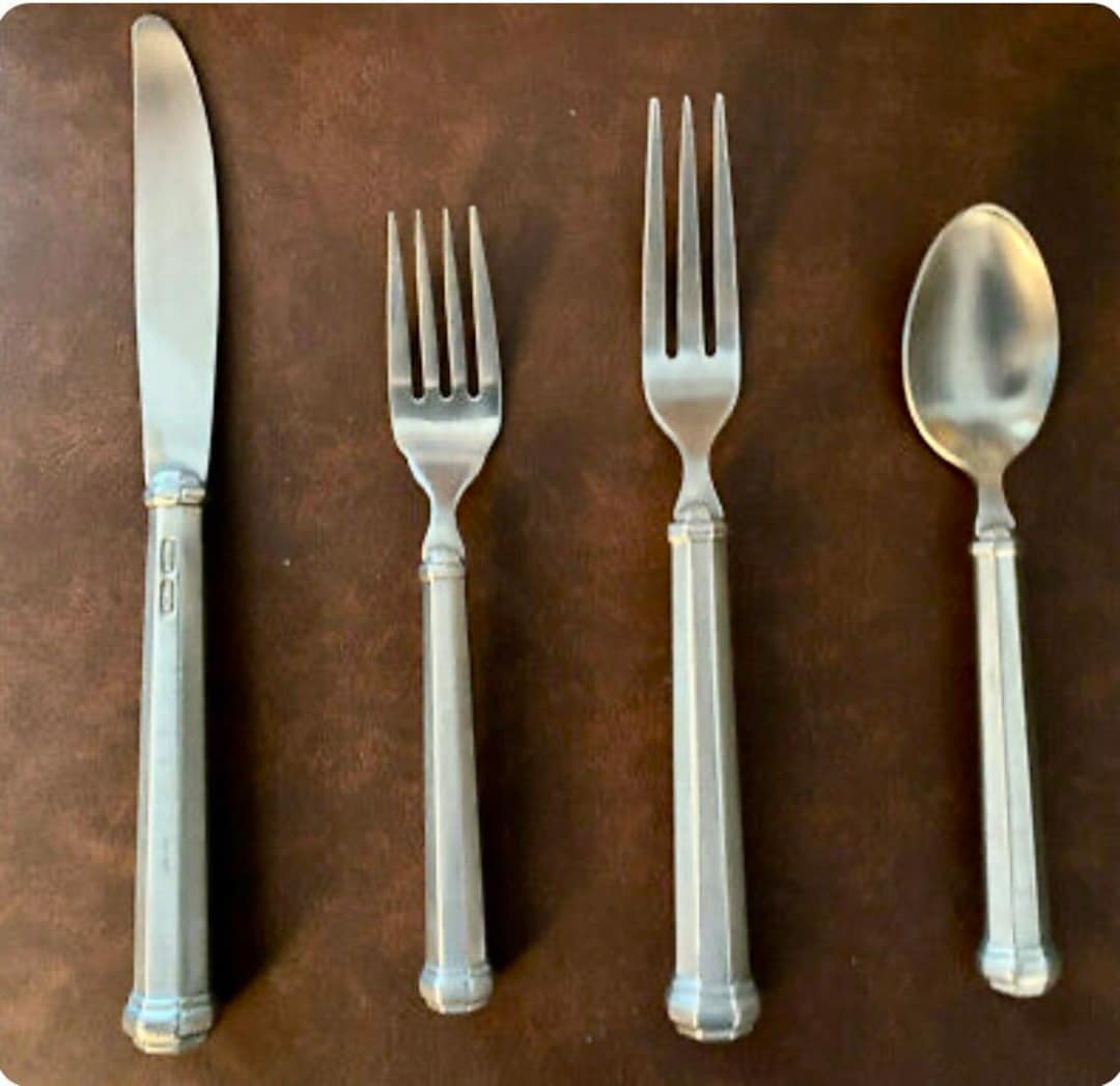 Vintage Gorham Pewter Octette Flatware Set Vintage Silverware Etsy