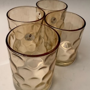 Drinking Glasses Libbey Peach Luster Textured Iridescent 12 Oz Tumblers  5x2.75