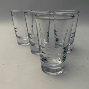 Vintage Heavy Clear Double Shot Glasses - Set of (4)