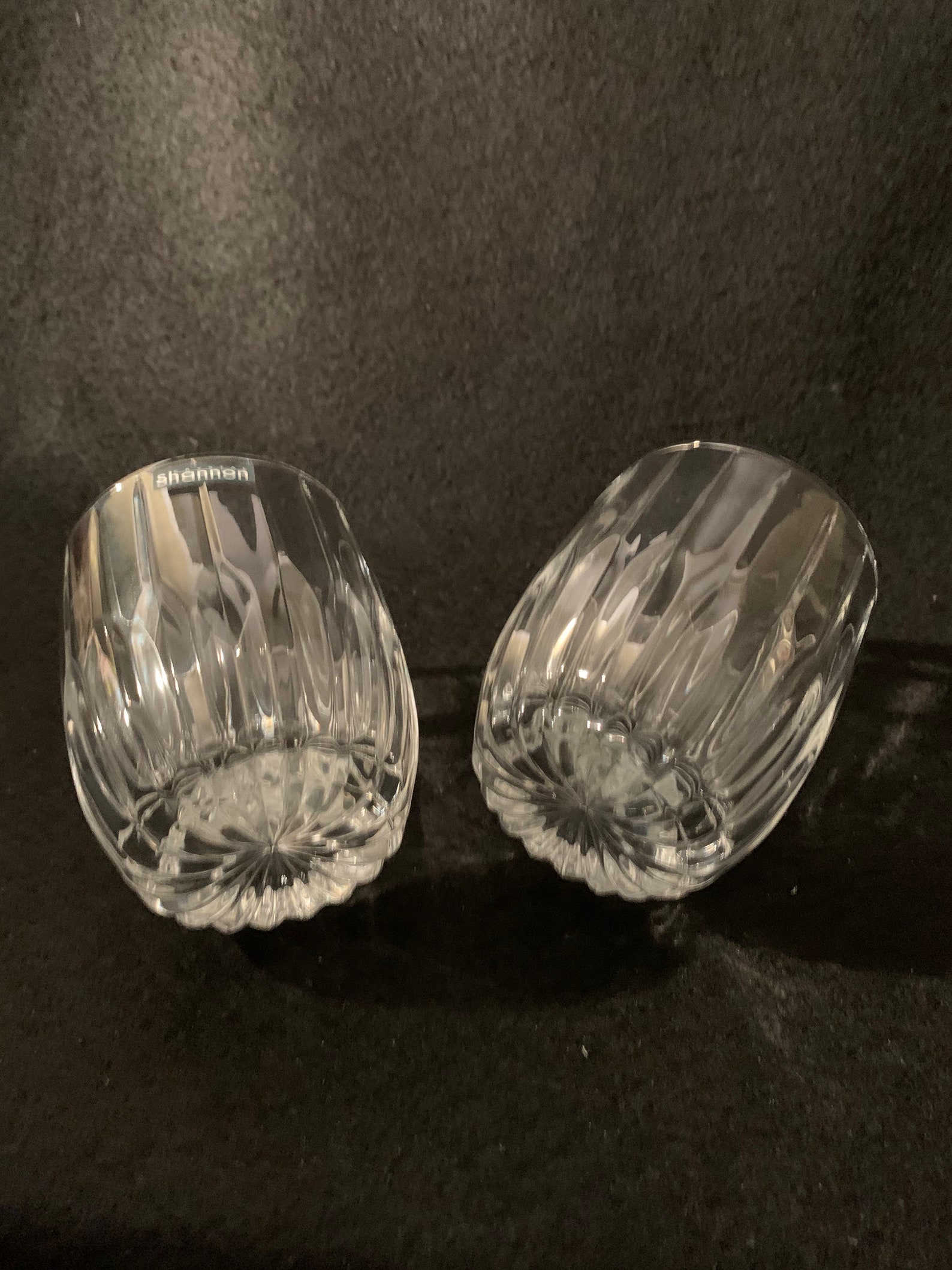 SHANNON Crystal Double Old Fashioned Glasses by Godinger Set Etsy