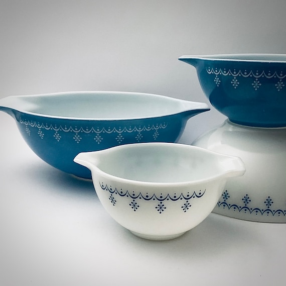 PYREX ブルー / ホワイト スノーフレーク シンデレラ コンプリート