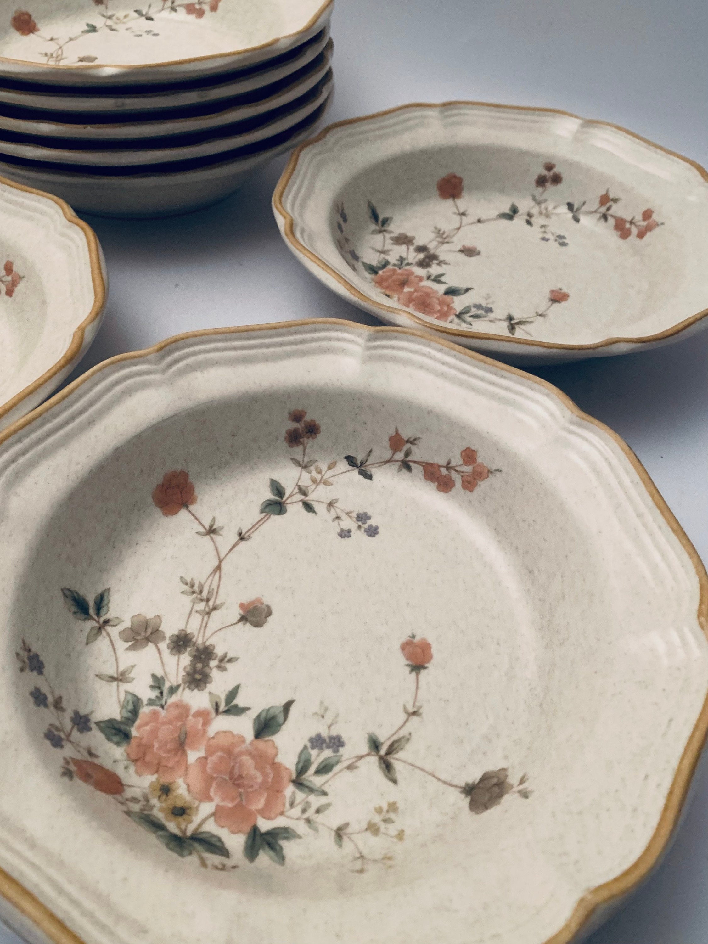 Vintage Mikasa Garden Club Silk Bouquet Stoneware Dinnerware