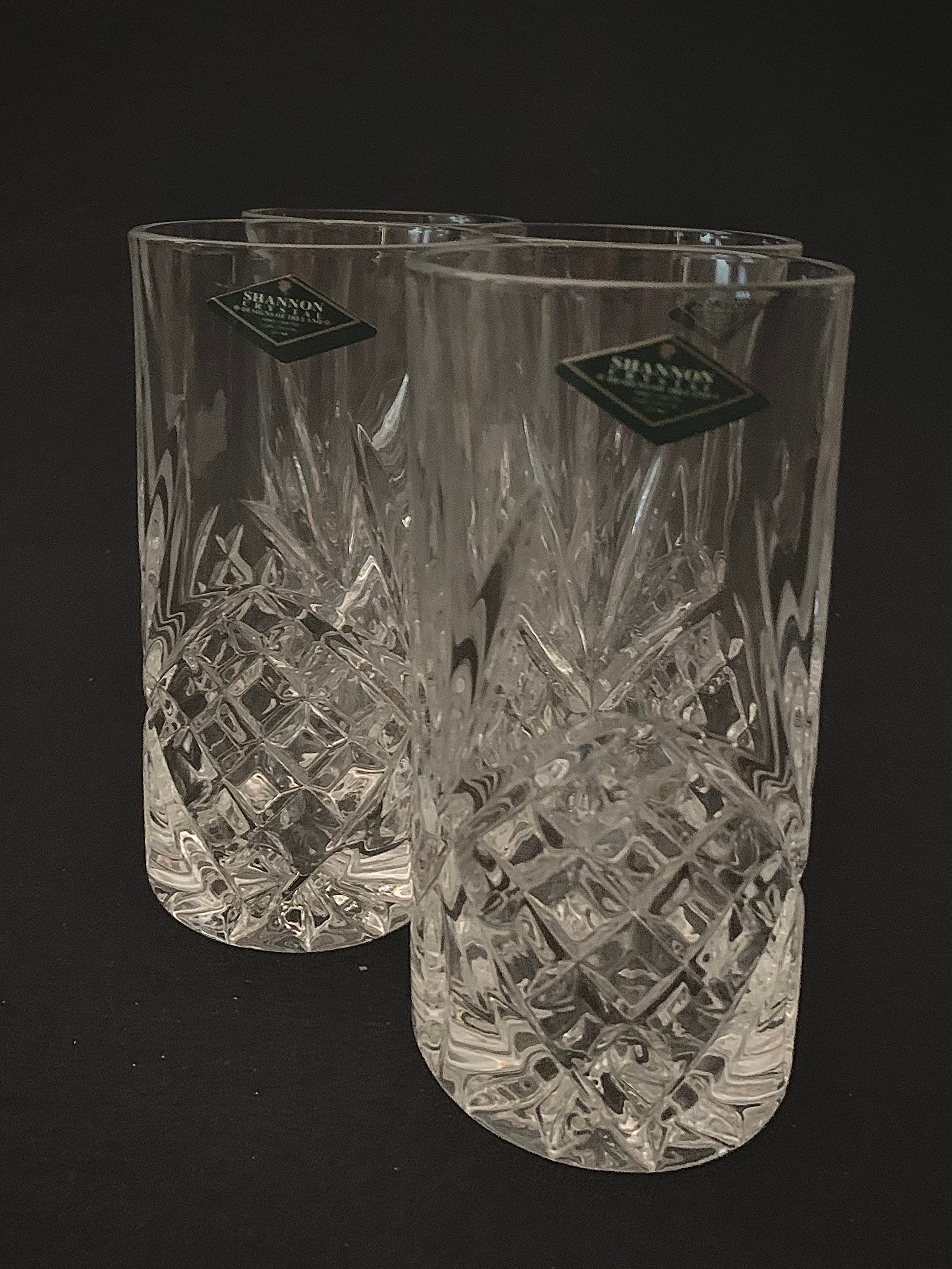 Handcrafted SHANNON Crystal Highball Glasses by Godinger Set Etsy