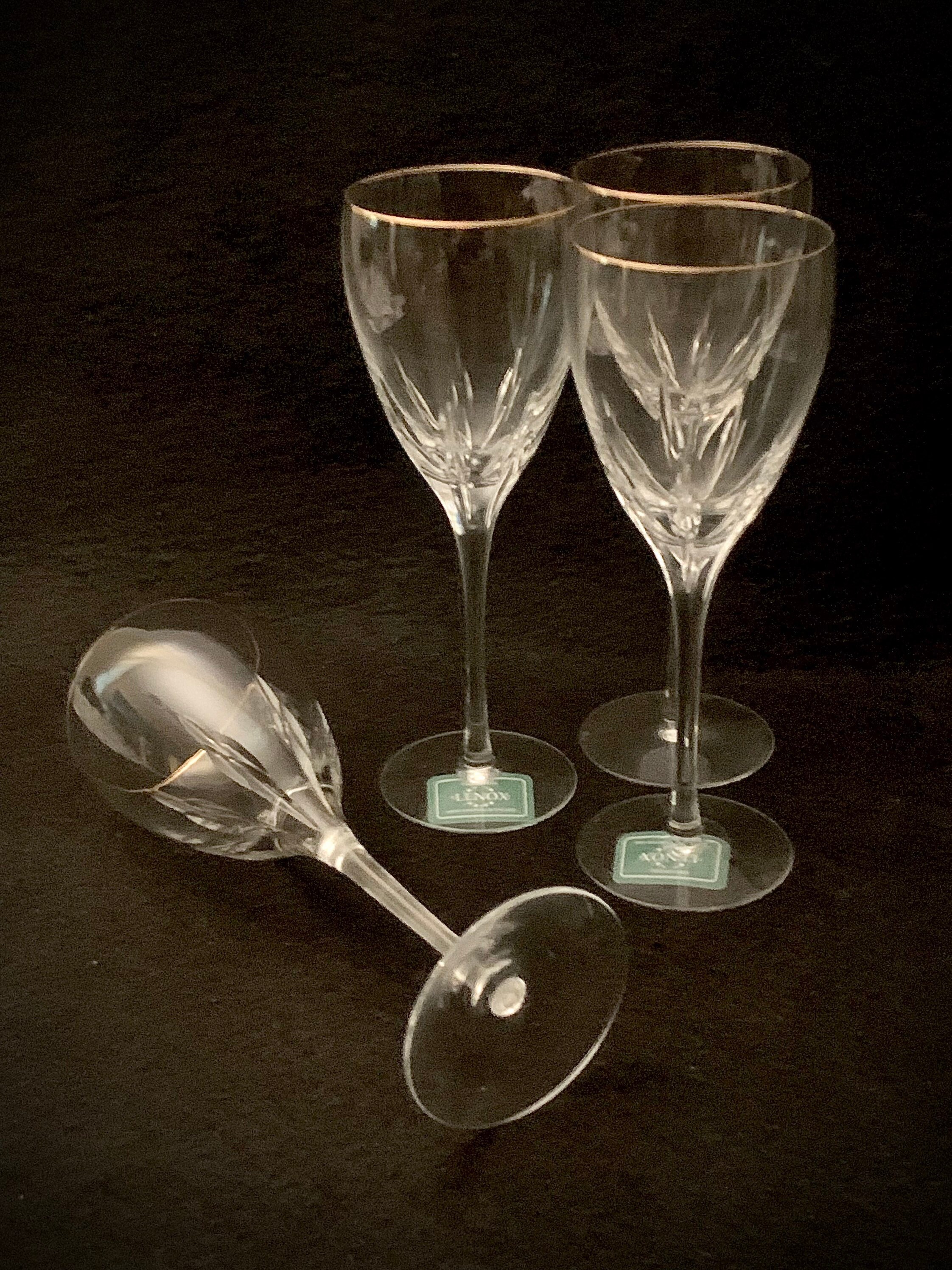 Lenox Crystal Firelite Gold / Firelight Gold Water / Wine Etsy