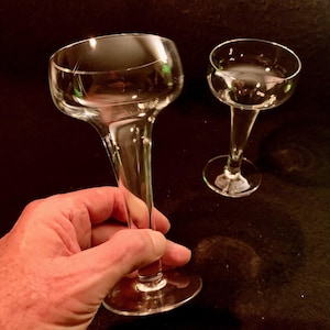 Vintage Rosenthal Crystal Champagne Coupe Glasses, Hollow Stem, Set of 2