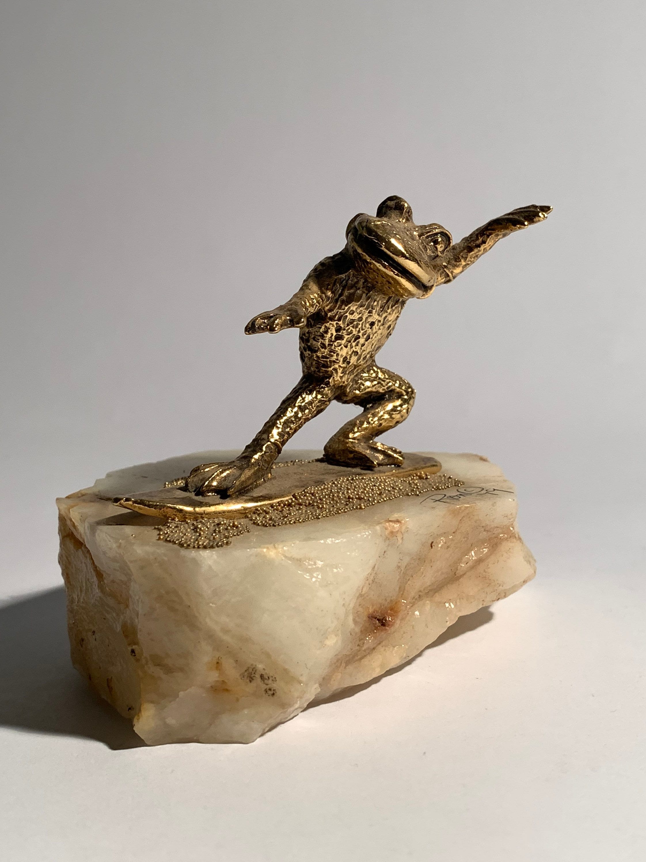 Vintage Ron Lee 1979 Signed Surfing Frog Sculpture - Etsy