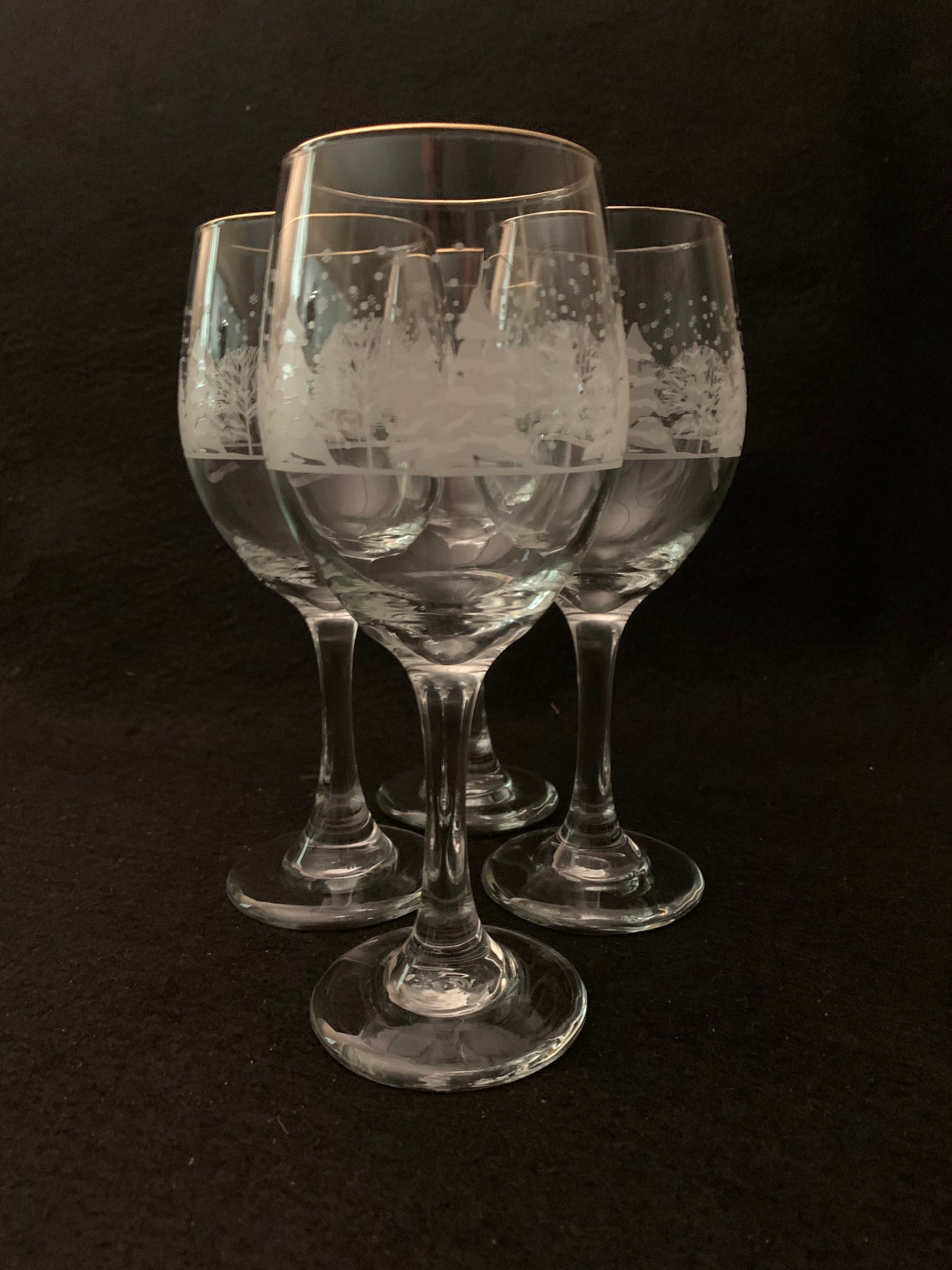 vintage 1980 wine glass