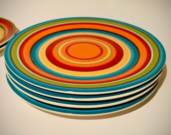 Hand Painted Mediterrana Dinner Plates: Stoneware for Pier 1 (Italy)