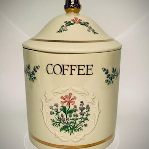 Vintage Lenox Spice Garden Canister, Vintage  Spice Garden 1992 Coffee Canister Lenox, Lenox Spice Garden 1992