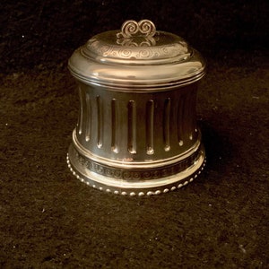 Art Nouveau Silver Plate Trinket Box – Scroll Motif, Velvet Lined